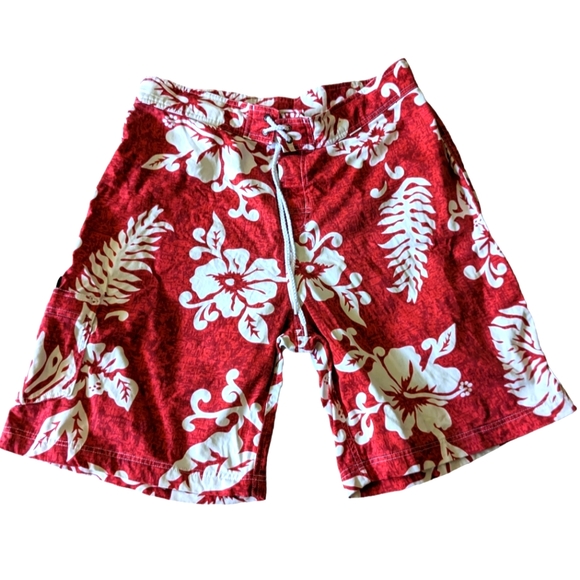 Men's Bullhead Hawaiian print swim trunks - Picture 1 of 6